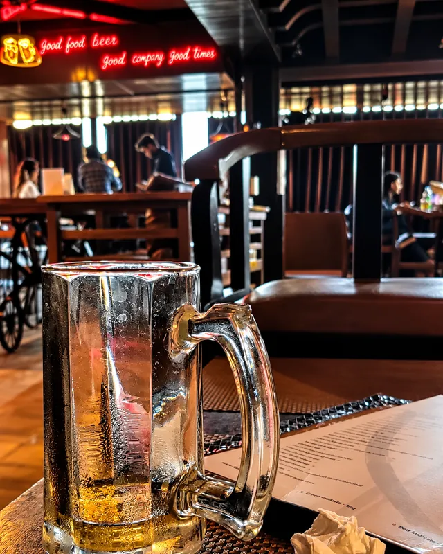 A chilled mug of beer at BAR CODE bar in Civil Lines, Prayagraj.