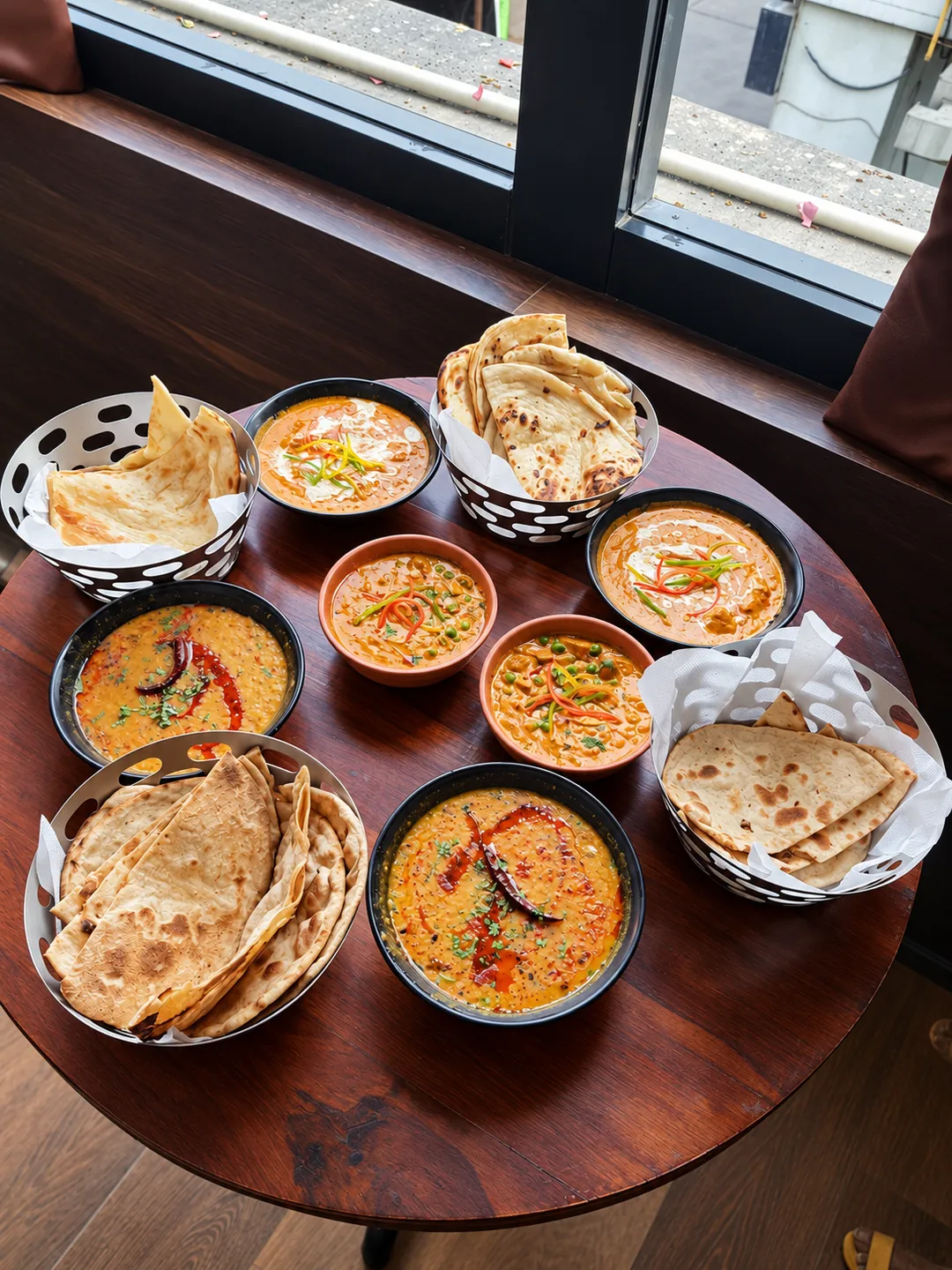 Curries, dal, naan and roti from the food menu at BAR CODE in Civil Lines, Prayagraj.